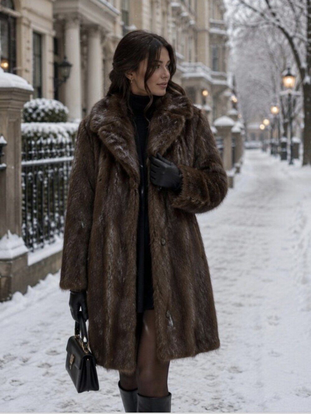 Luxurious Brown Fur Coat - Women's Winter Outerwear